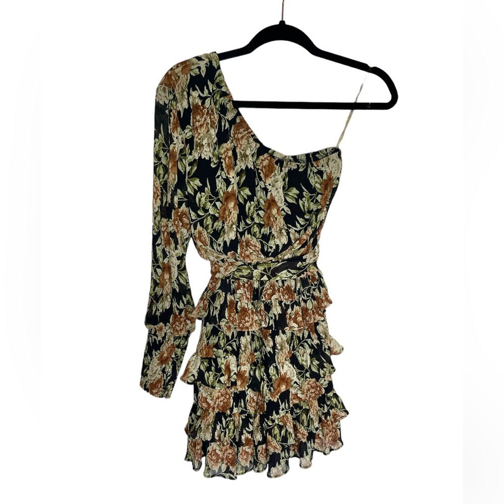 Floral One-shoulder Mini Dress Size 6 - Picture 4 of 7